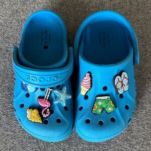 CROCS Kids Blue Sandals with Fun Charms